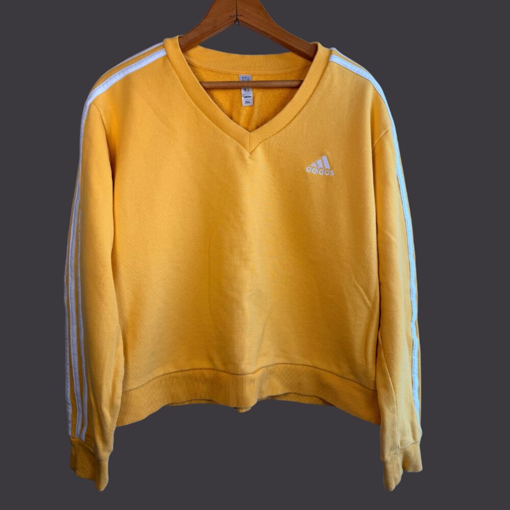 Adidas Women's Essentials 3-Stripes French Terry V-Neck Sweatshirt